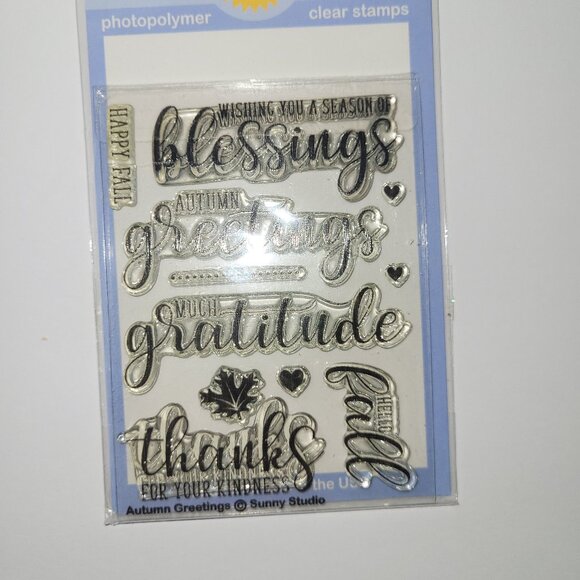 Thanksgiving Clear Stamps Autumn Fall * Photopolymer Stamps Thankful Gratitude - Picture 3 of 4
